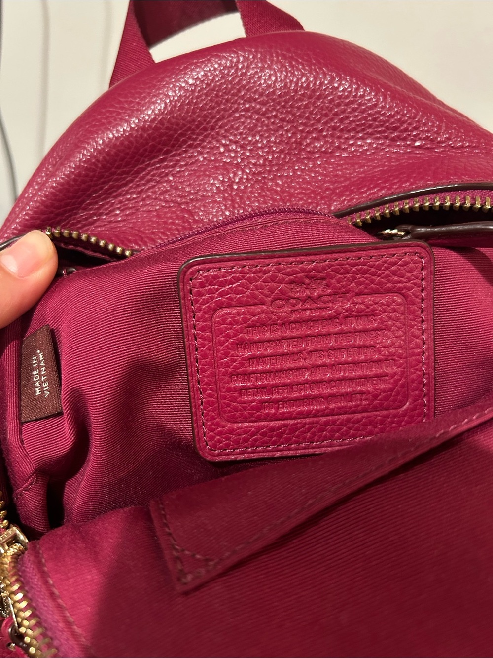 Coach Mini Charlie Backpack in Pebble Leather EUC - Picture 3 of 12